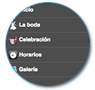 Modifica y elige los menús e iconos de la App de la boda